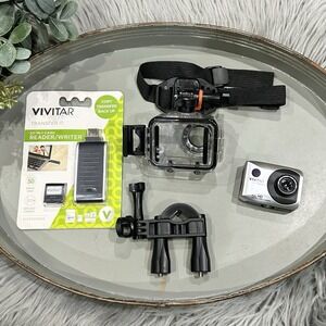 Vivitar DVR 786HD Full HD Action Camcorder w/ Waterproof Case-Bundle-Tested
